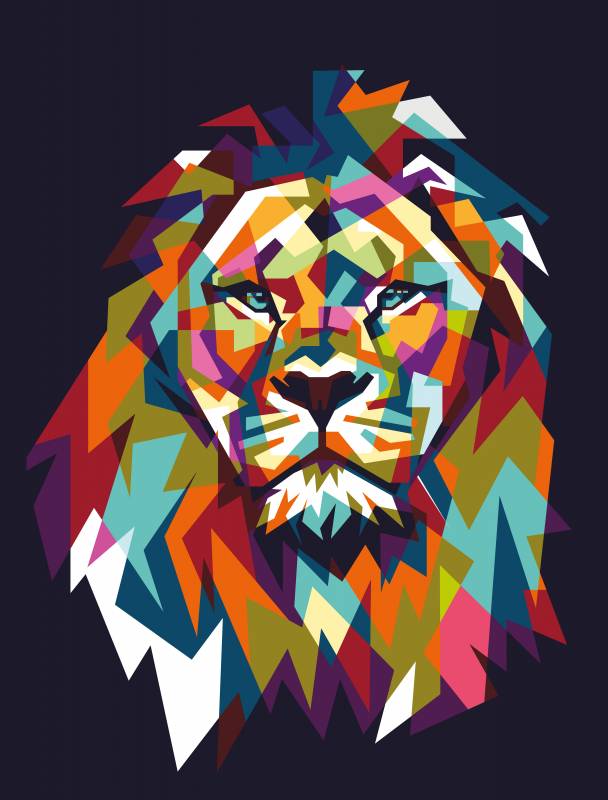 Színes oroszlán poly